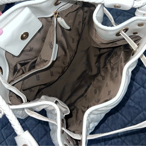 Montblanc Purse Shoulder Bag Starisma Dalila Off White Drawstring Hobo Nylon - Picture 5 of 16